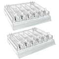 Azar Displays Clear 6 Compartment Divider Bin Cosmetic Tray with Pushers - 6 Slots per Tray, 2-Pack 225830-6COMP-CLR-2PK